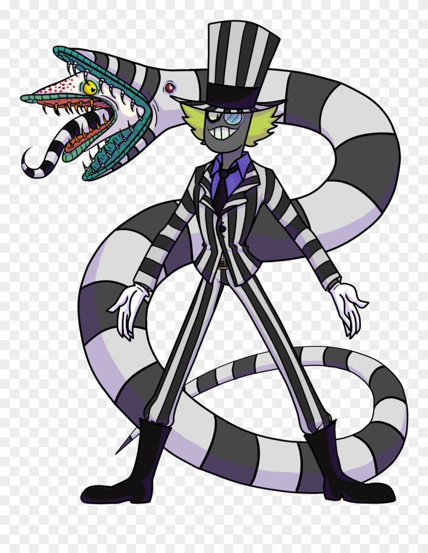 Black Hat Desguised As Beetlejuice For Haloween Clipart
