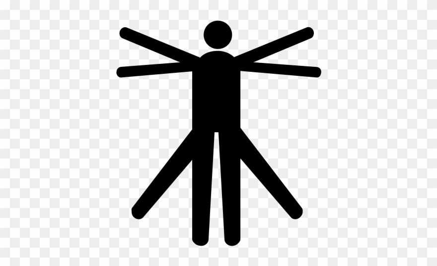 Vitruvian Man Rubber Stamp Clipart