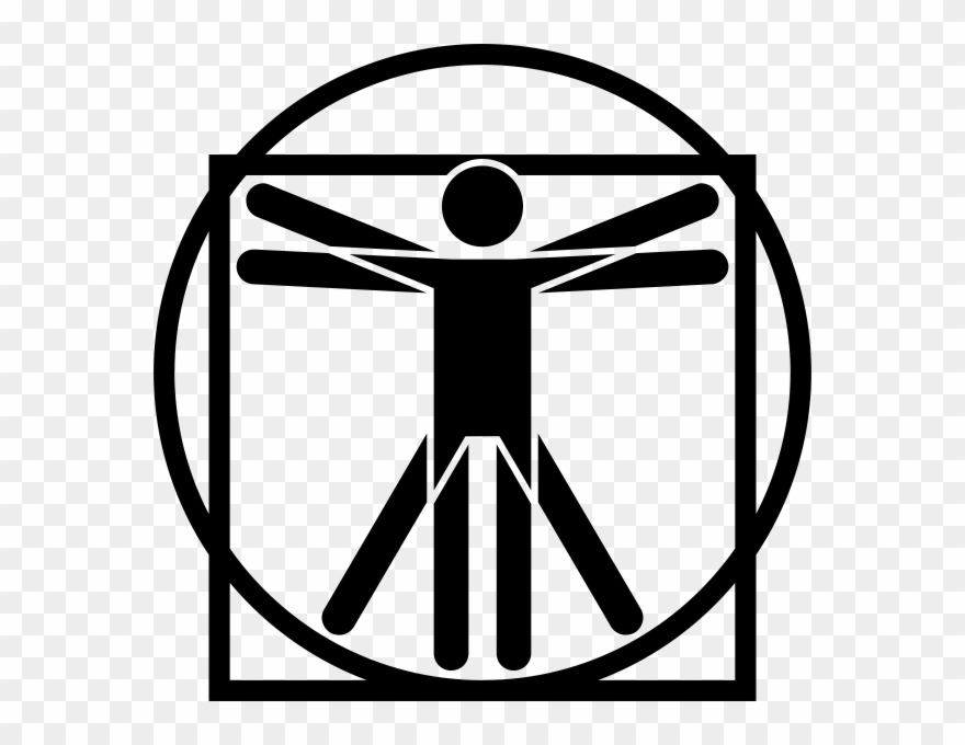 Vitruvian Man Rubber Stamp Clipart
