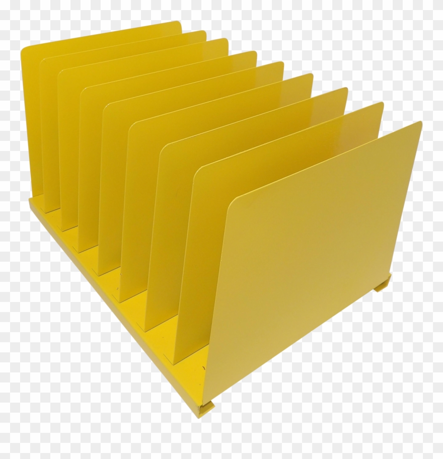 Mid Century Modern Yellow Metal File Clipart