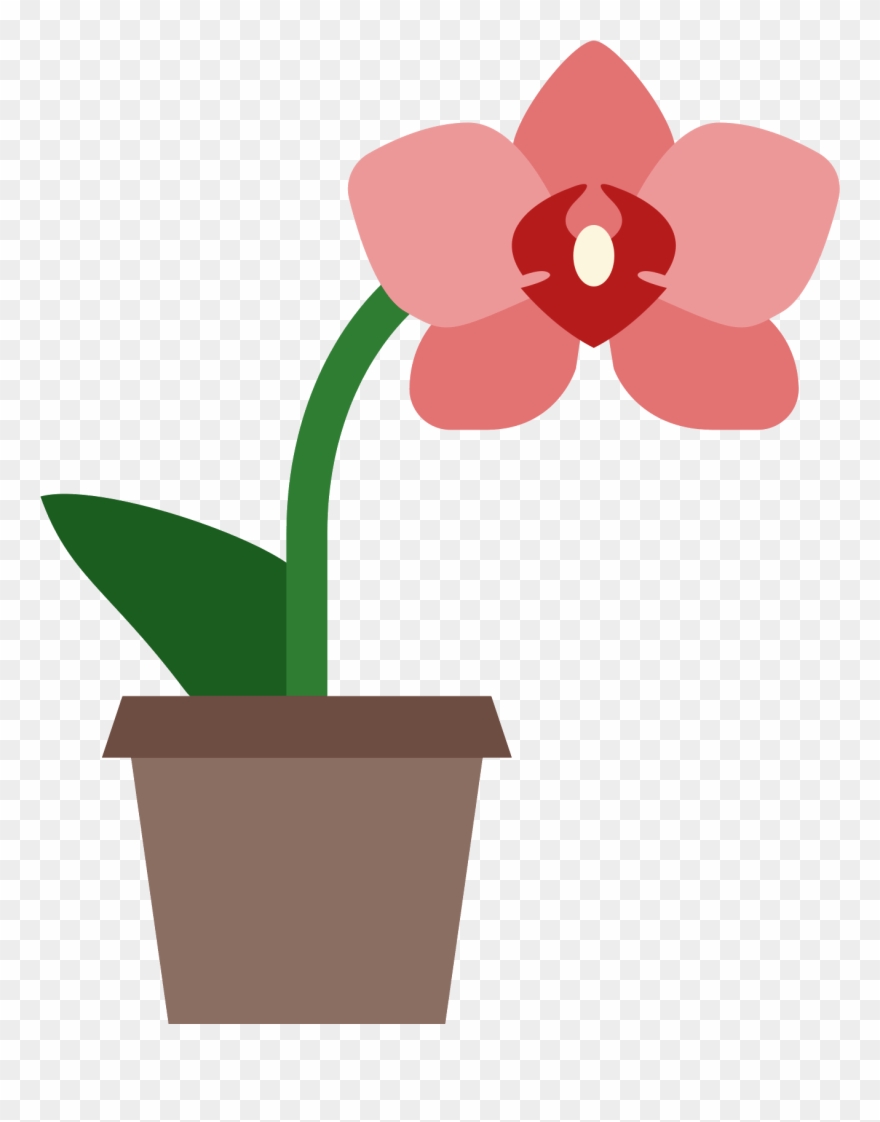 Pink Orchid Icon Cartoon Style Royalty Free Vector Clipart
