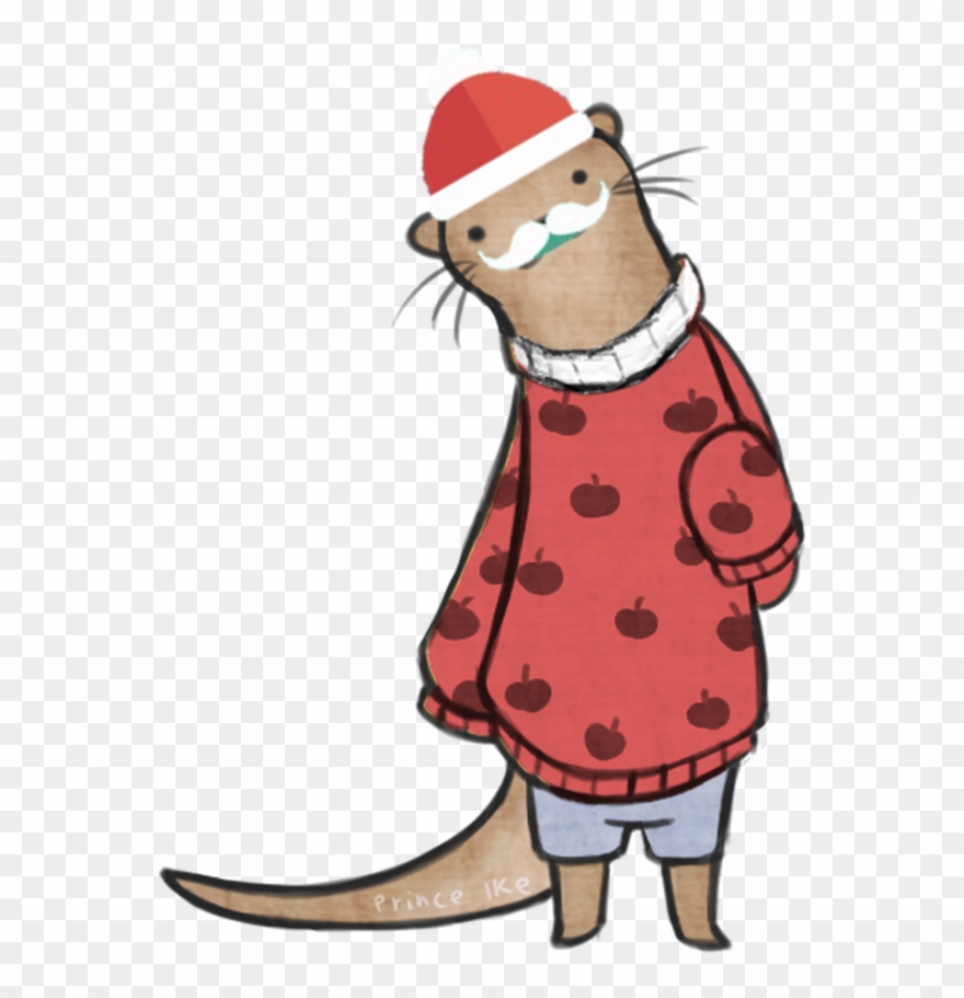 Santa Otter Clipart