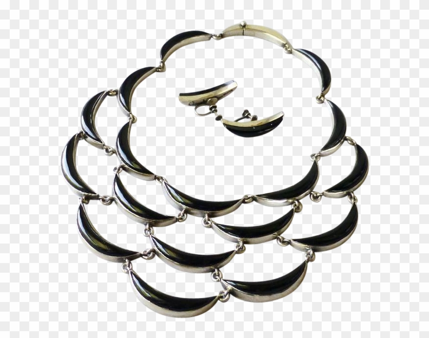 Vintage Antonio Pineda Mexican Sterling Silver & Black Clipart