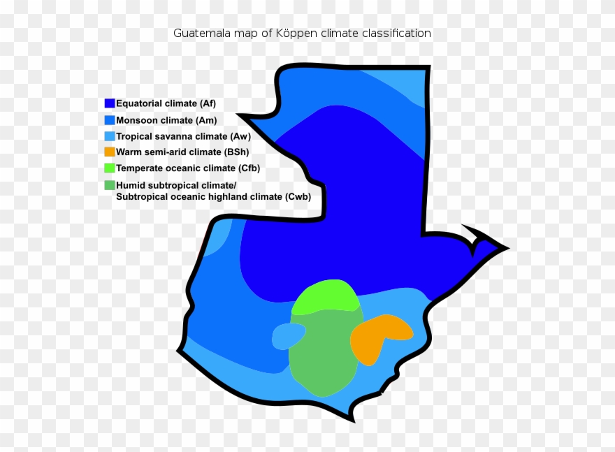 Guatemala Map Of Köppen Climate Classification Clipart