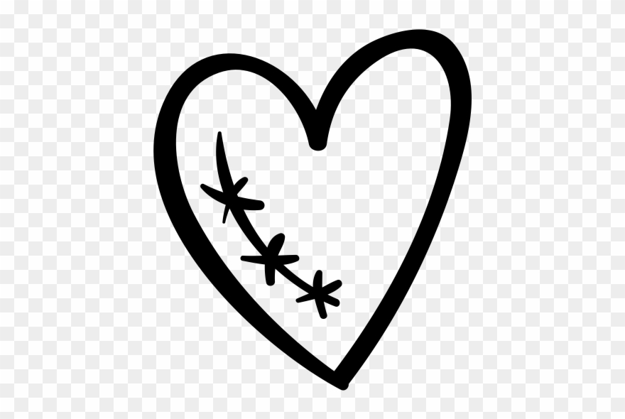 Wounded Heart Rubber Stamp Clipart