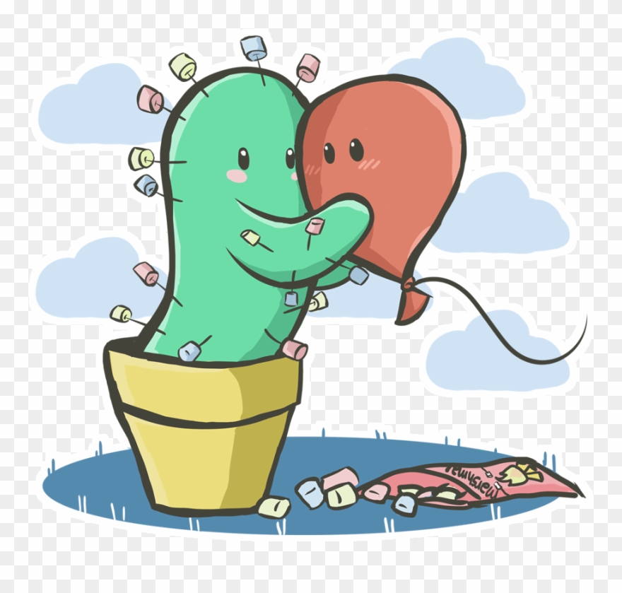 Clip Art Cacto E Balo - Png Download