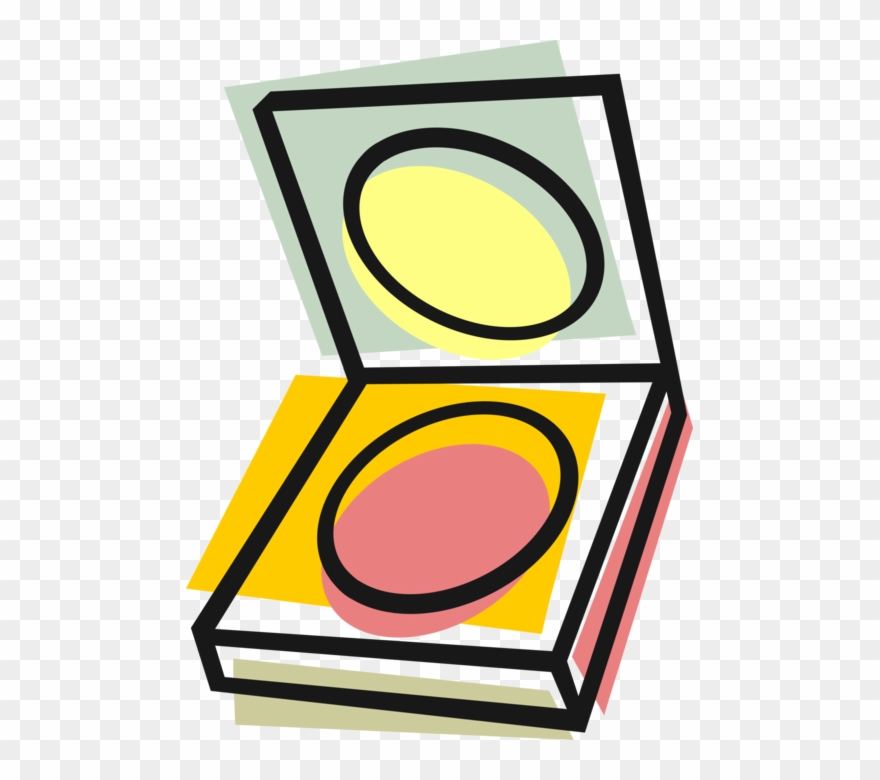 Vector Illustration Of Compact Or Powder Case Cosmetic Clipart