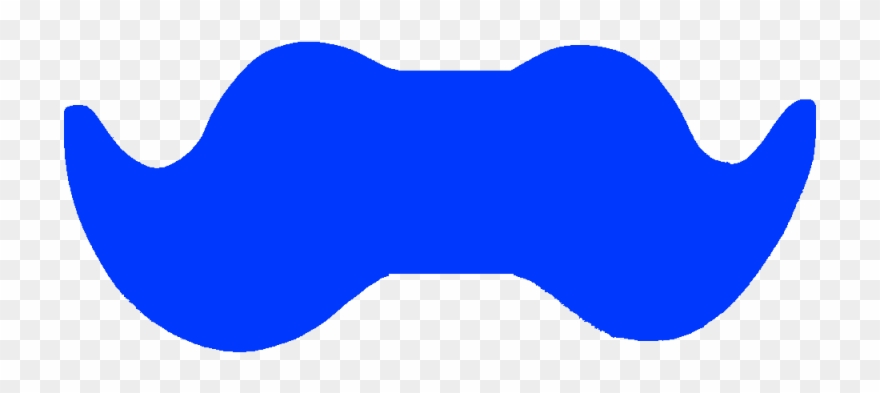 Basic Blue Big Moustache Clipart