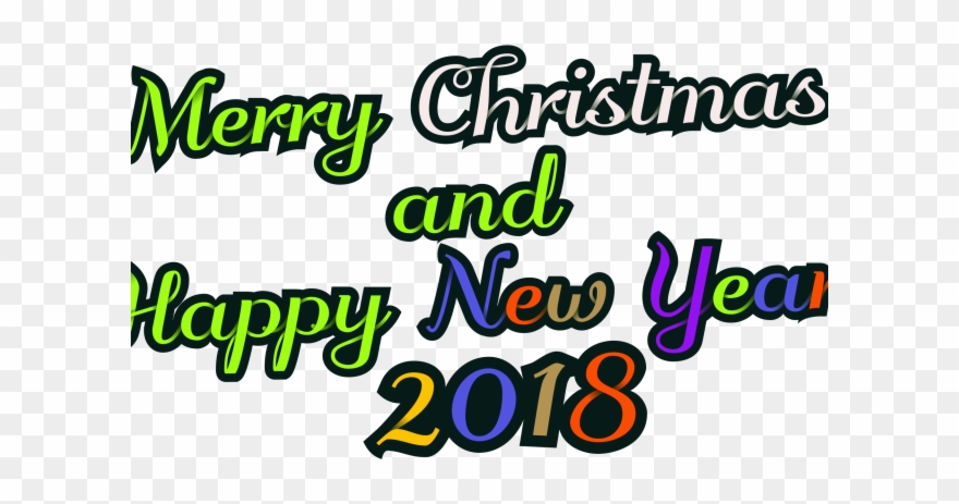 Christmas And Happy New Year Images 2018 With Clipart - Png Download