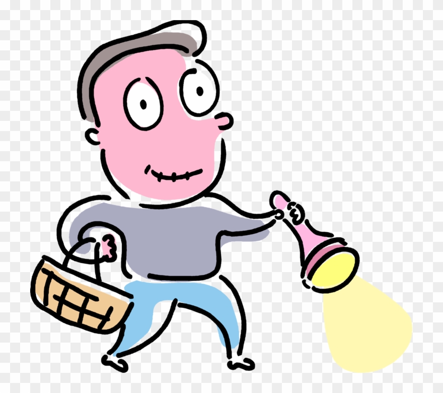 Searching For Answers With Flashlight Image Illustration Clipart