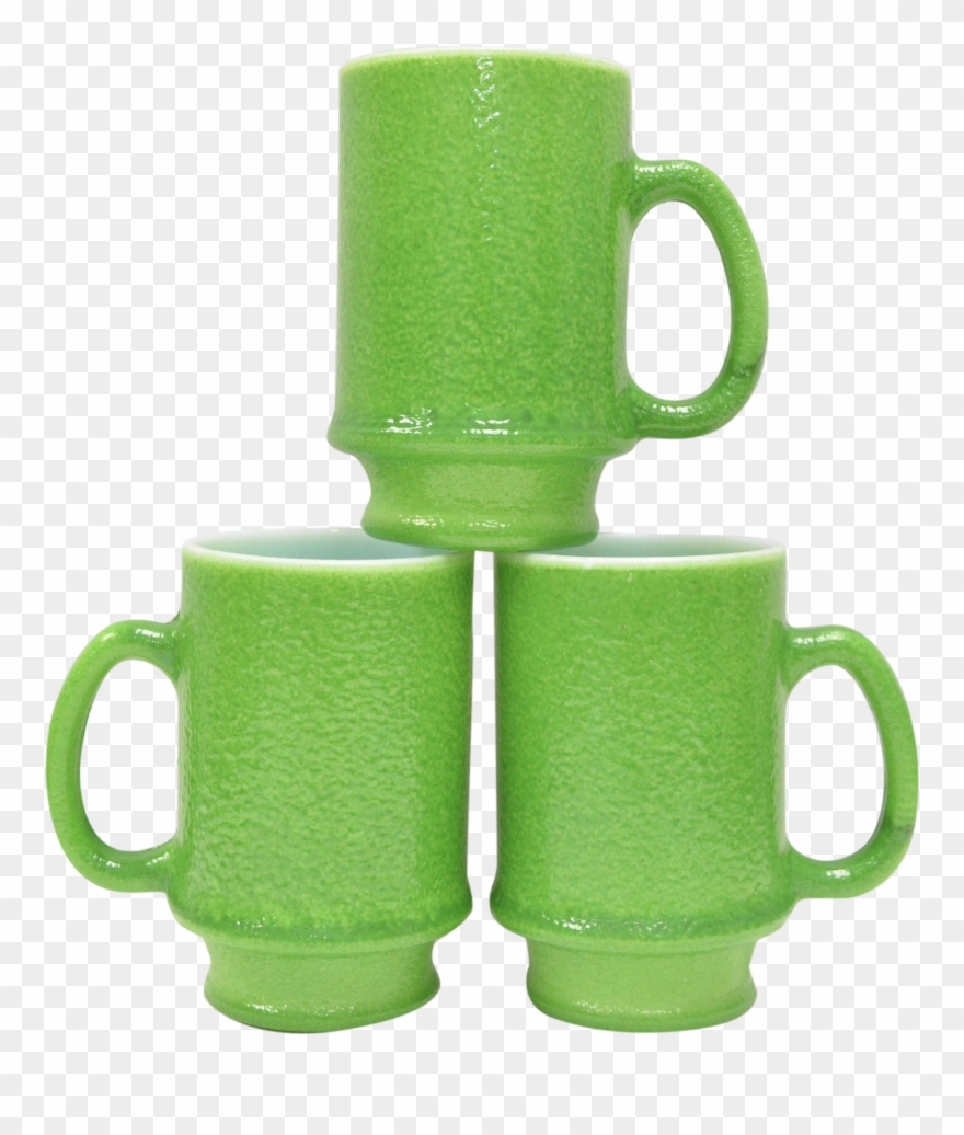 Hazel Atlas Set Of 3 Green Pebble Orange Peel Textured Clipart