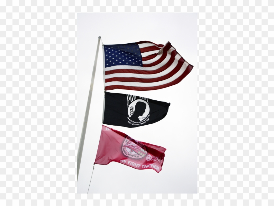 Pink Army Flag Raising At Veterans Park Clipart