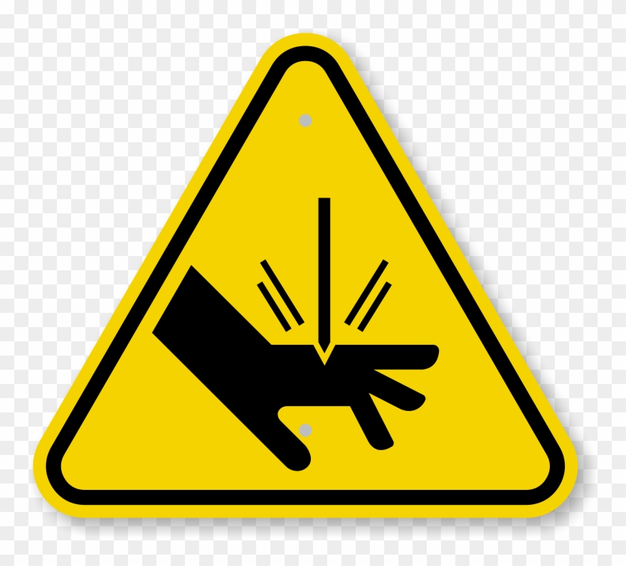 Iso Cut Sever Hazard Warning Sign Clipart