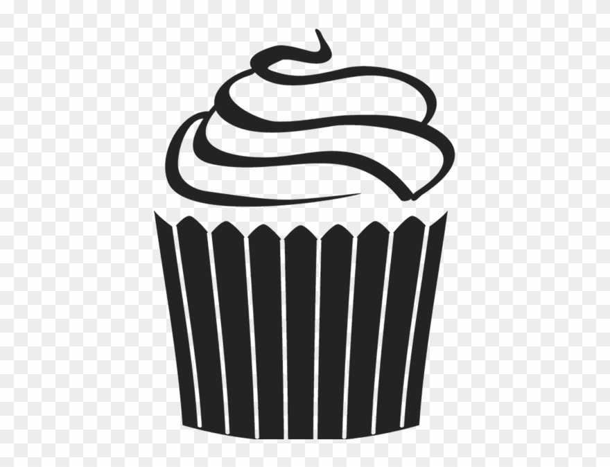 Beautifully Frosted Cupcake Rubber Stamp Clipart