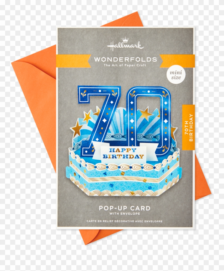 Celebrating You Mini Pop Up 70th Birthday Card Clipart