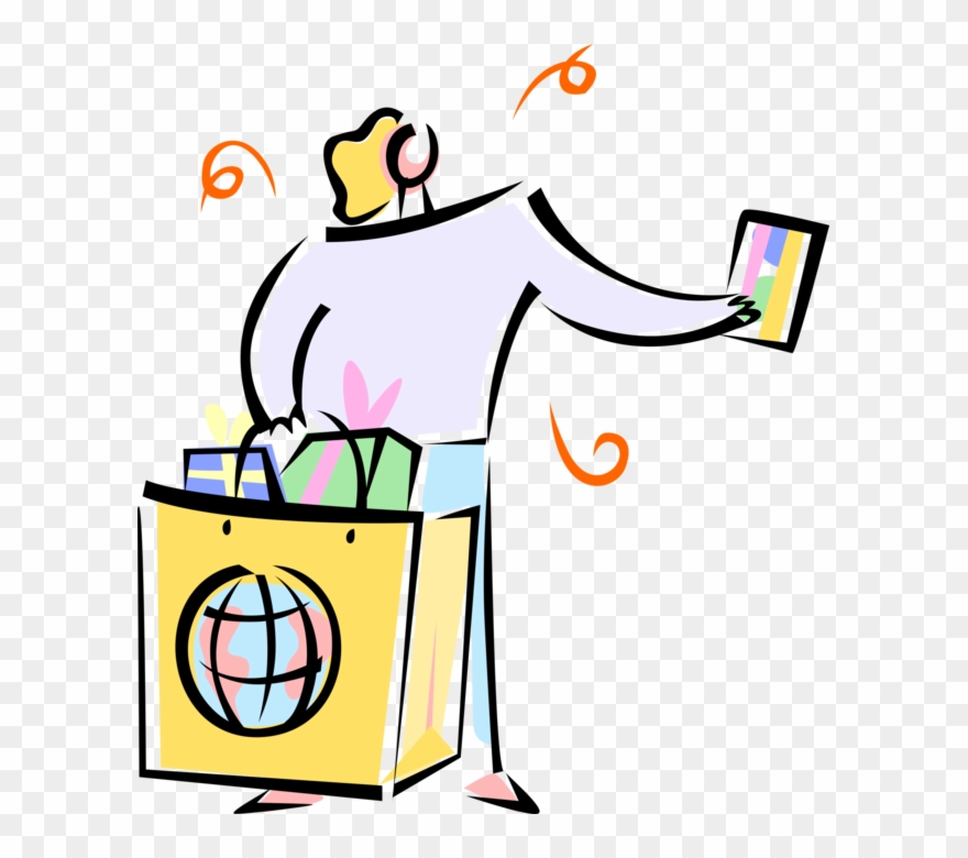 Vector Illustration Of Retail Department Store Shopper Clipart