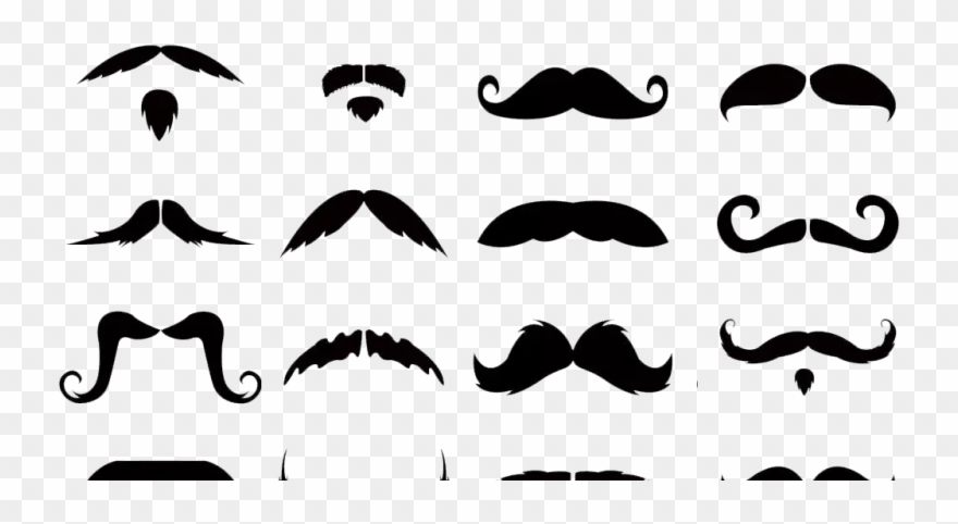 Mustaches Clip Art Transparent Background 20 Styles - Png Download