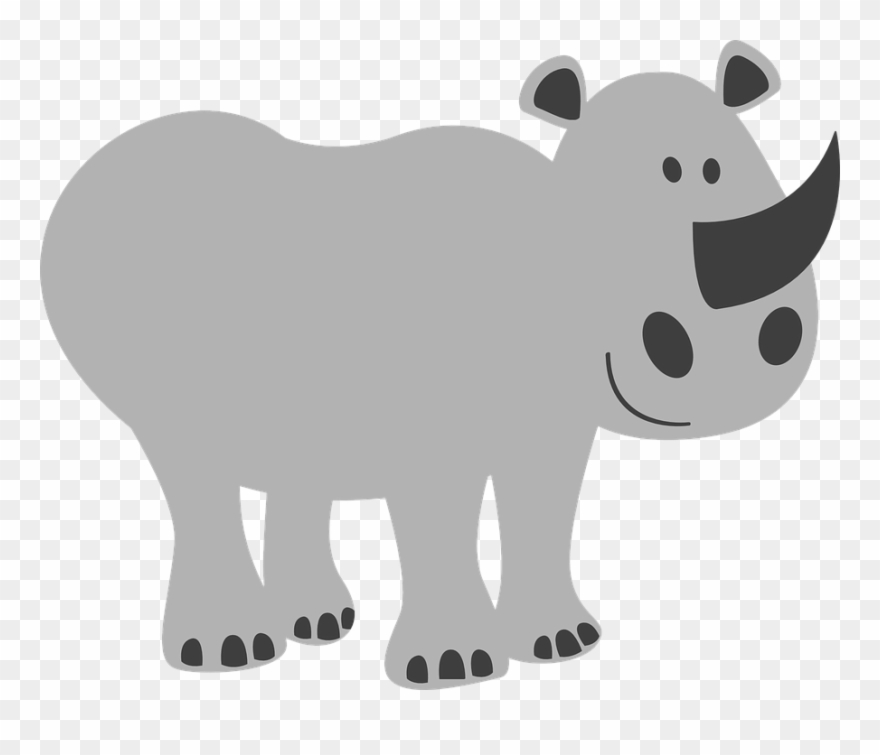 Rhino Wildlife Mammal Clipart