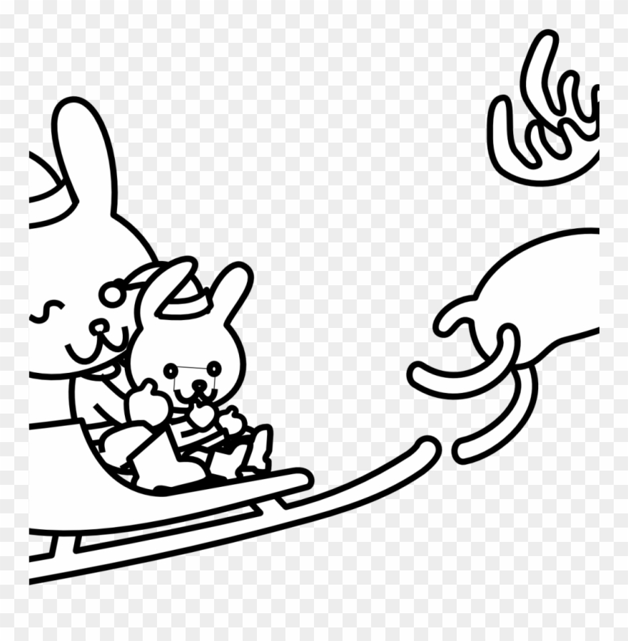 Free Christmas Rabbit Coloring Pages 0 Line Art Download Clipart