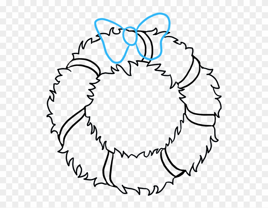 How To Draw Christmas Wreath Step 6 Clipart