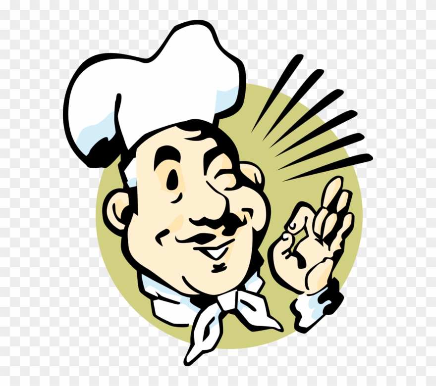 Vector Illustration Of Culinary Chef With White Hat Clipart