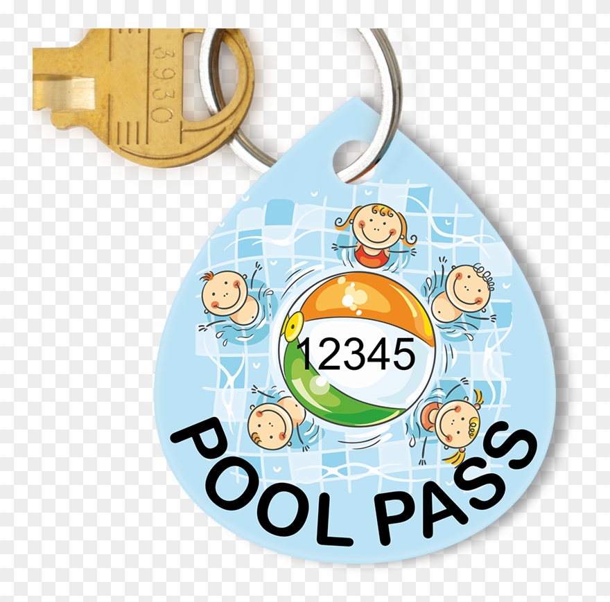 Pool Pass In Water Drop Shape, Kids Pool Ball Clipart