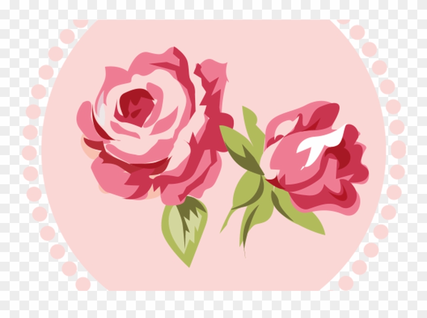 Pink Rose Clipart Shabby Chic Pencil And In Color Pink - Png Download