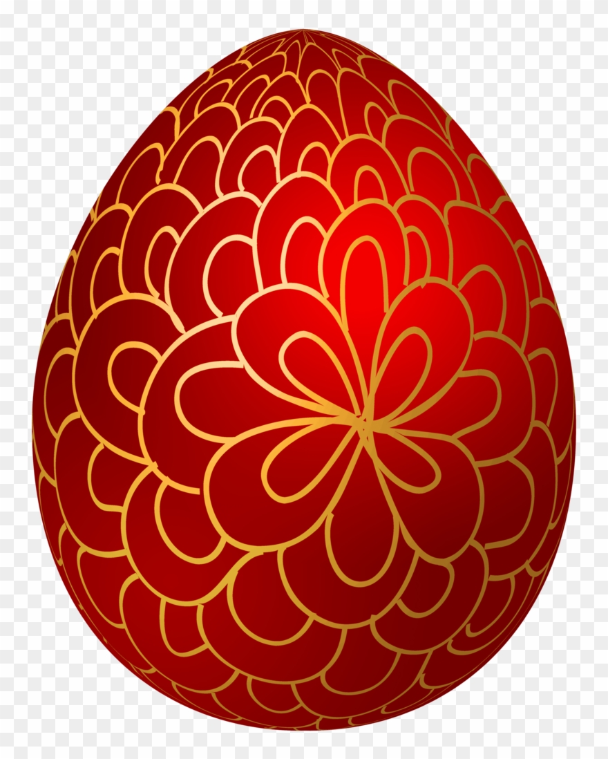 Red Decorative Easter Egg Clipart