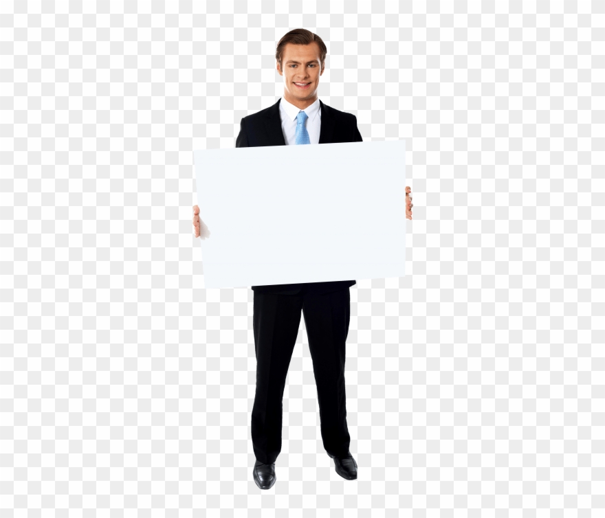 Businessmen Holding Banner Png Clipart