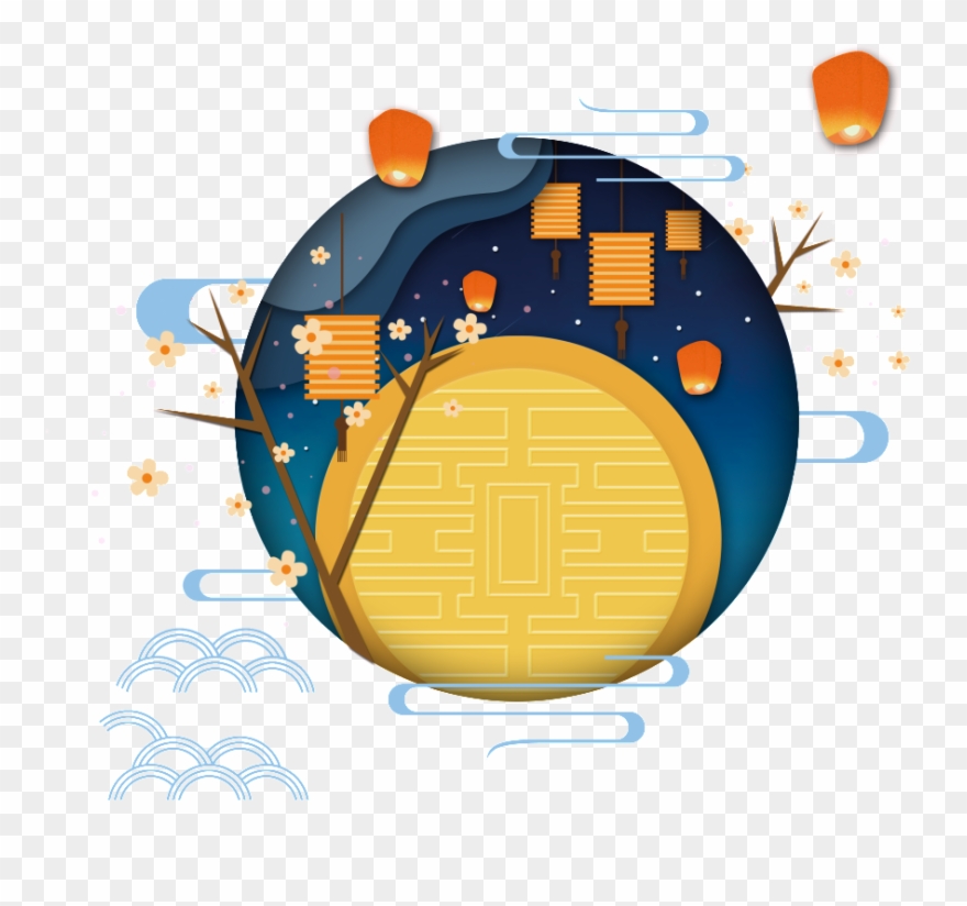 Piso De Elemento Clásico Festival De Mediados De Otoño Clipart
