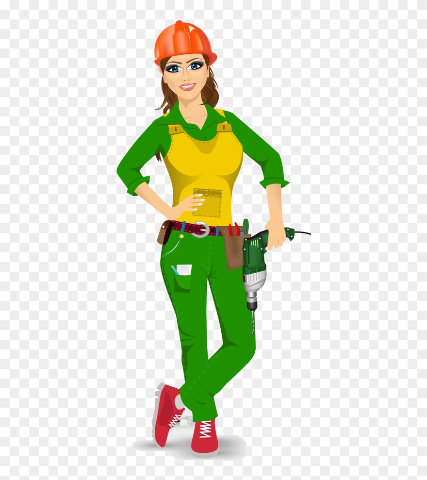 Female Clipart Handyman - Png Download