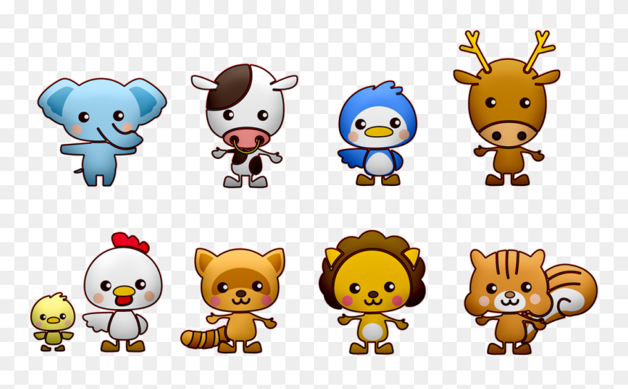 Kawaii Animals, Deer, Cow, Cat, Mammal, Nature, Animals Clipart