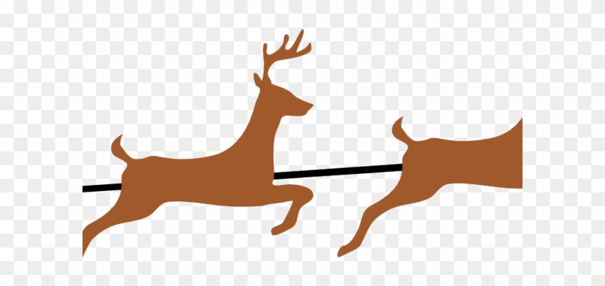 Sleigh Clipart Flying Reindeer - Png Download