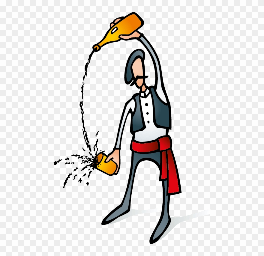 Typical, Traditional Way Of Pouring Cider In The Principality Clipart