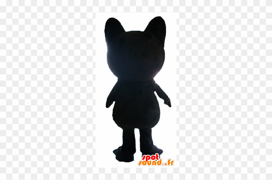 Mascot Grande Gato Preto, Alegre Clipart