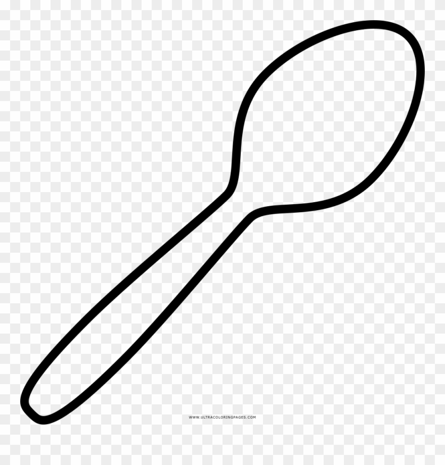 Spoon Drawing Coloring Page Clipart