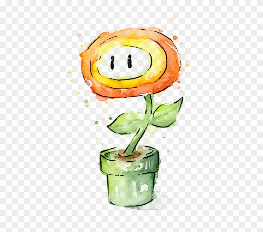 Fireflower Watercolor Painting By Clipart