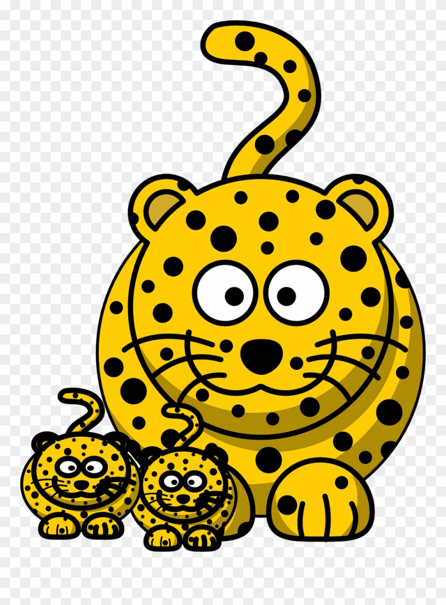 Leopard, Cheetah, Hunting-leopard, Baby, Mom, Animal Clipart