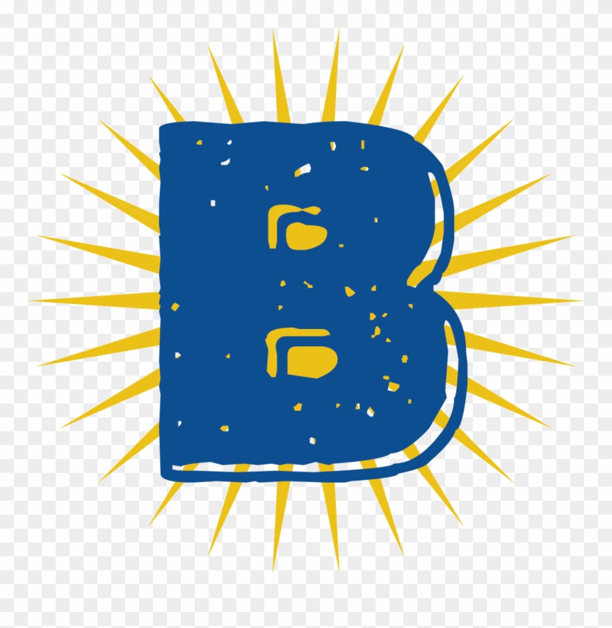 Blue Letter B With Gold Radiating For Beacos, Inc Clipart
