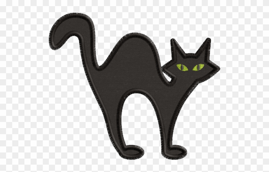 Halloween Black Cat Applique Clipart