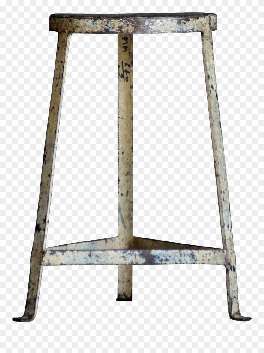 Salvaged Vintage Industrial Metal Stool / Chair Clipart