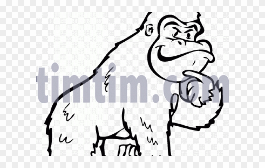 Drawn Gorilla Wild Animal Clipart