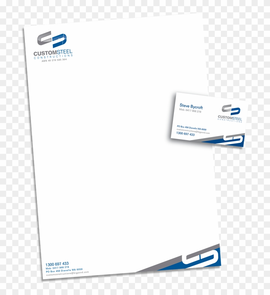 Custom Steel Business Card Letterhead Design Klik Creative Clipart