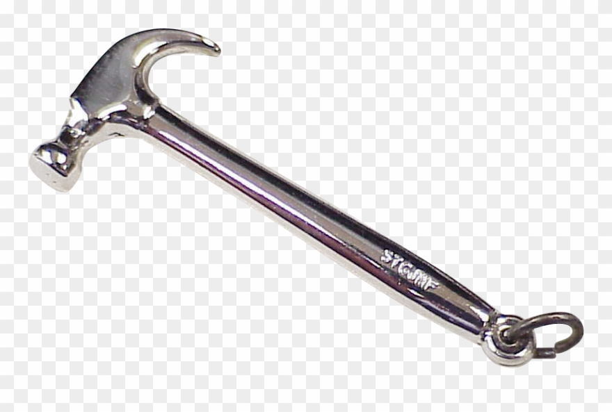 Vintage Df Beident Sterling Silver Hammer Charm C 1967 Clipart