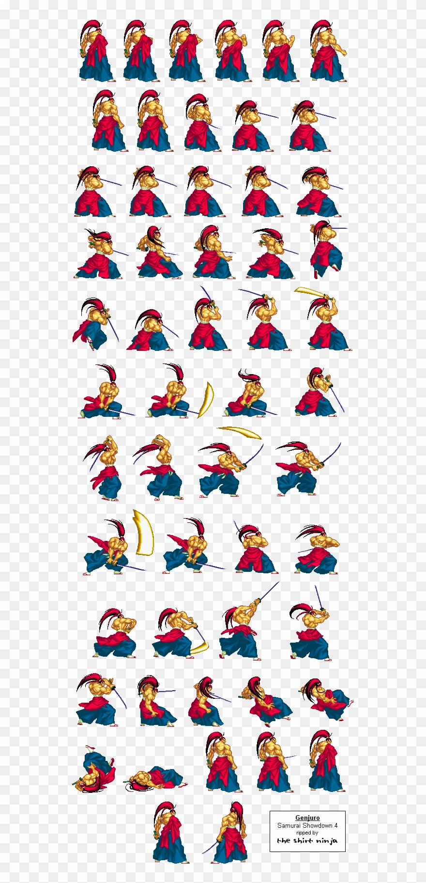 Sprites De Samurai Showdown [15 Pliegos Para Armar Clipart