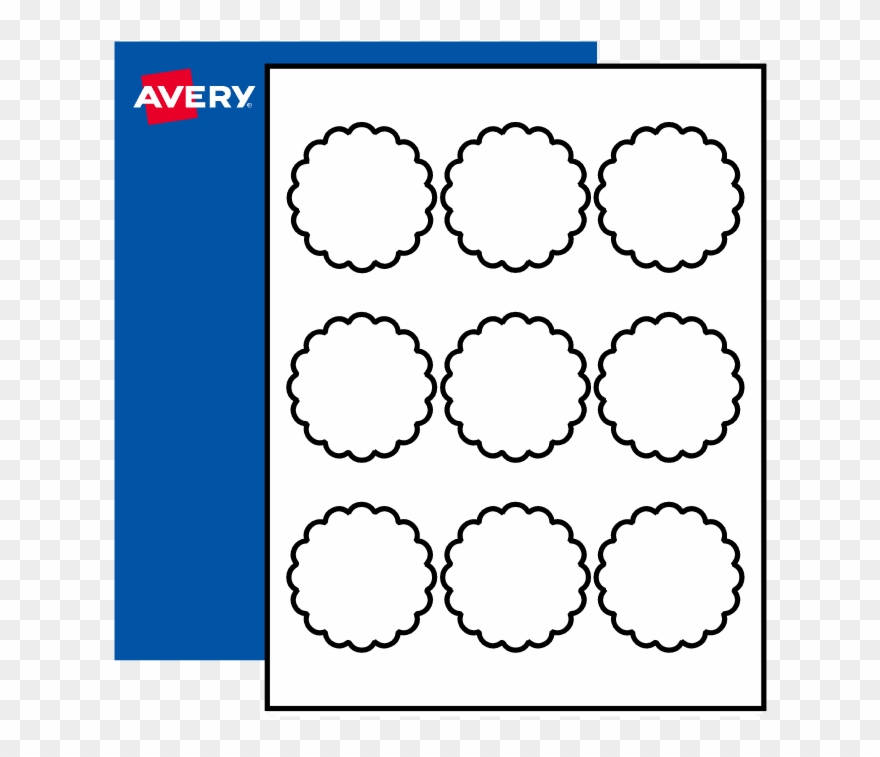 Round Scalloped 2-1/2" Diameter Clipart