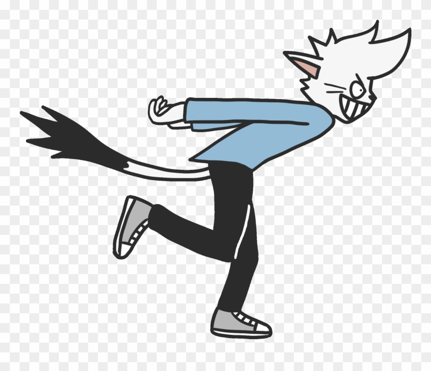 Cat Running Sticker Clipart