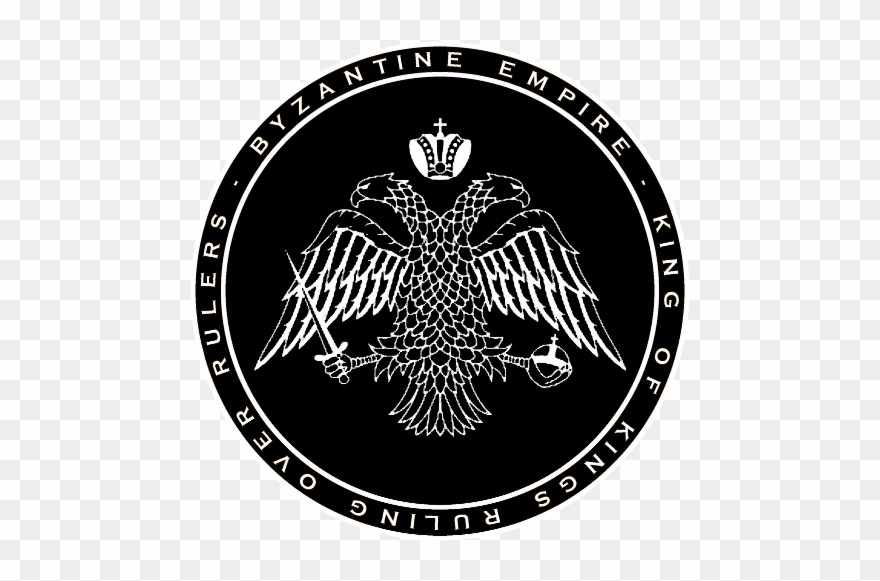 Byzantine Empire Black & White Double Headed Eagle Clipart