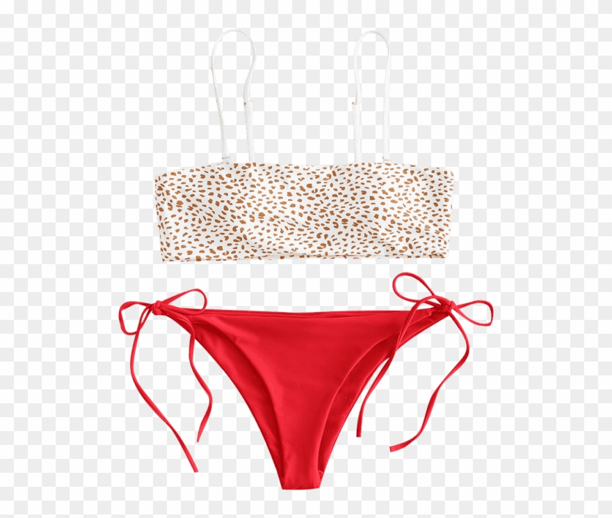 Conjunto De Bikini Bandeau Con Lazo Lateral Clipart