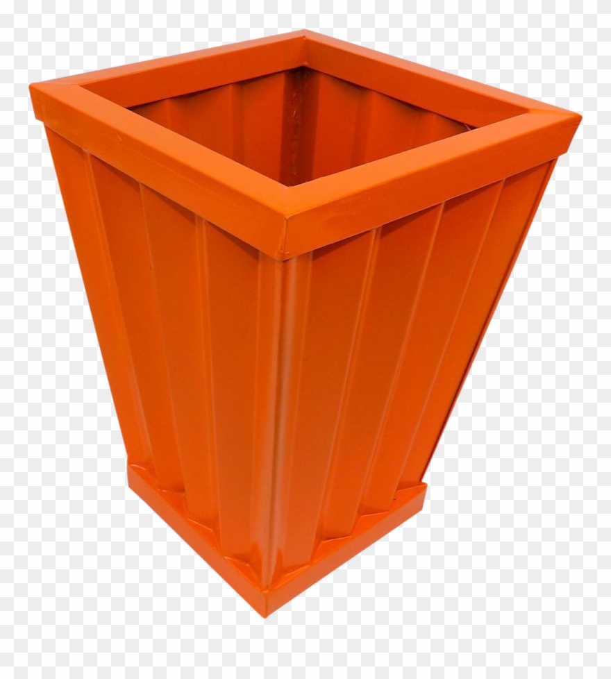 M#century Modern Orange Metal Trash Can Clipart
